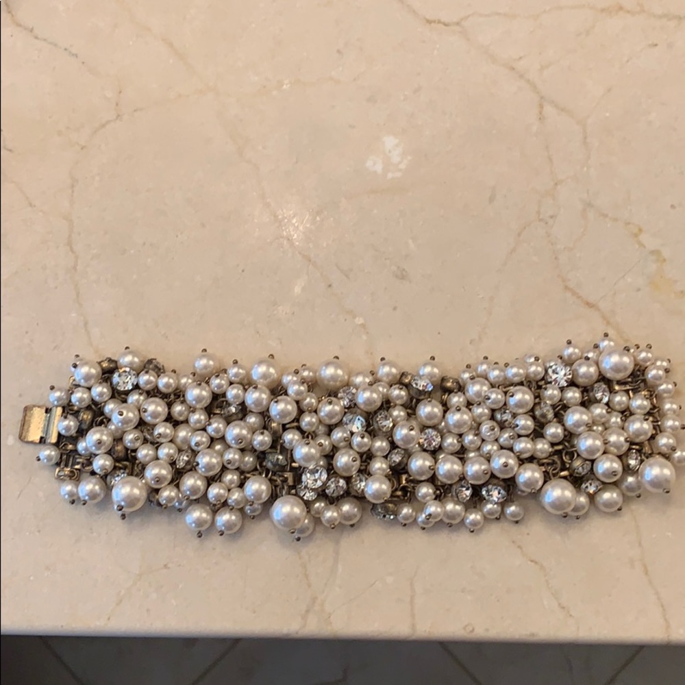 J.Crew pearl and Rhinestone bracelet.